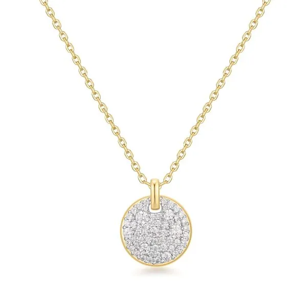 Ania Haie Two-Tone Large Pavé Disc Necklace Peter & Co. Jewelers Avon Lake, OH