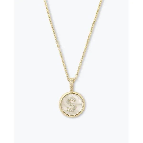 Melinda Maria Baby Love Letters Medallion Necklace 