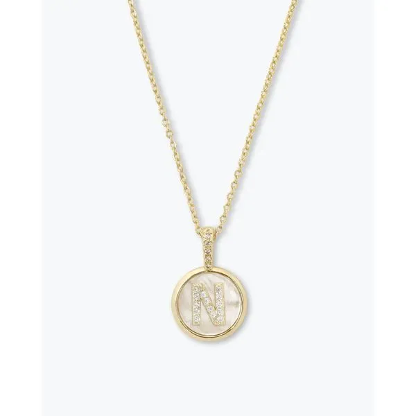 Melinda Maria Baby Love Letters Medallion Necklace 