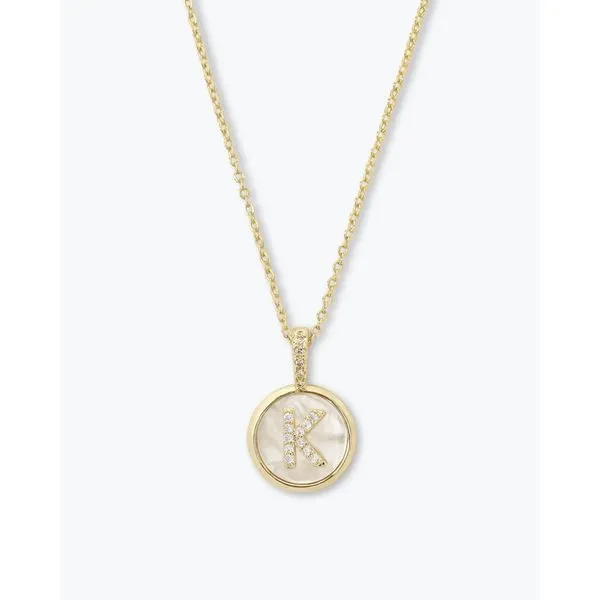 Melinda Maria Baby Love Letters Medallion Necklace 