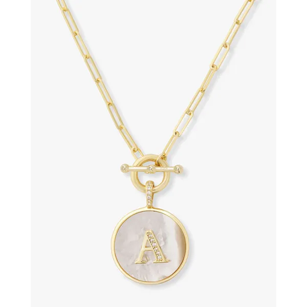 Melinda Maria Love Letters Medallion Necklace 