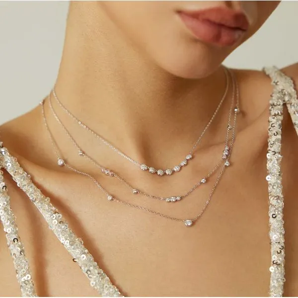 Ania Haie Silver Bezel Cubic Zirconia Station Necklace Image 4 Peter & Co. Jewelers Avon Lake, OH