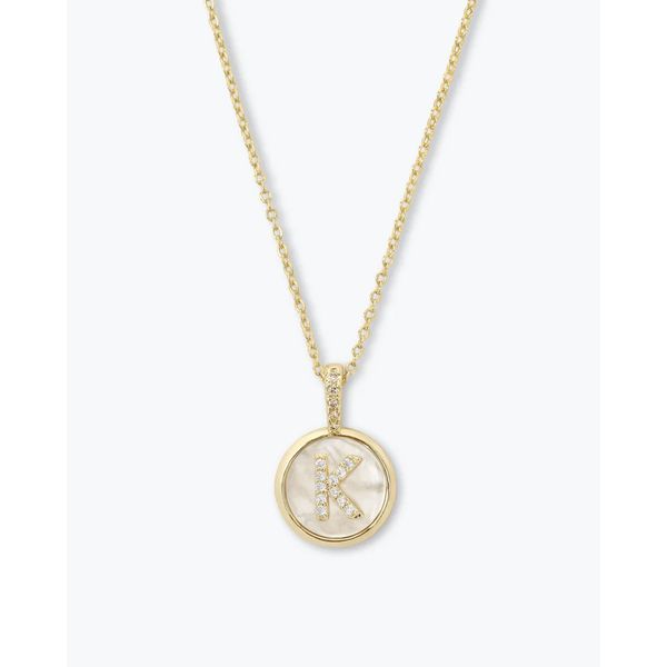 Melinda Maria Baby Love Letters Medallion Necklace 