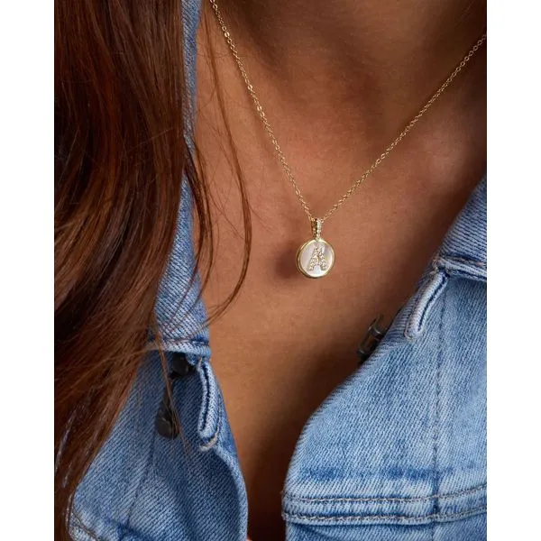 Melinda Maria Baby Love Letters Medallion Necklace 