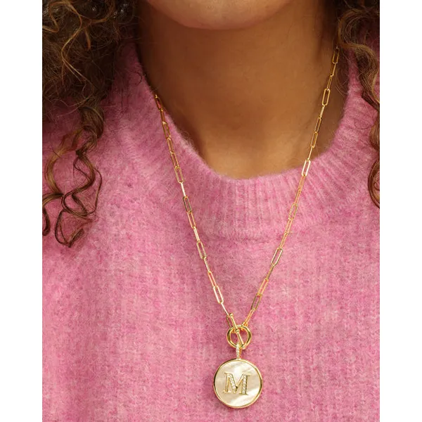 Melinda Maria Love Letters Medallion Necklace 