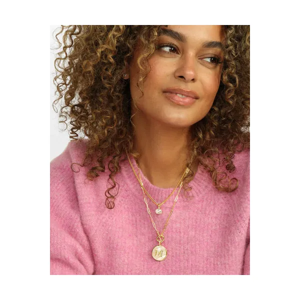 Melinda Maria Love Letters Medallion Necklace 