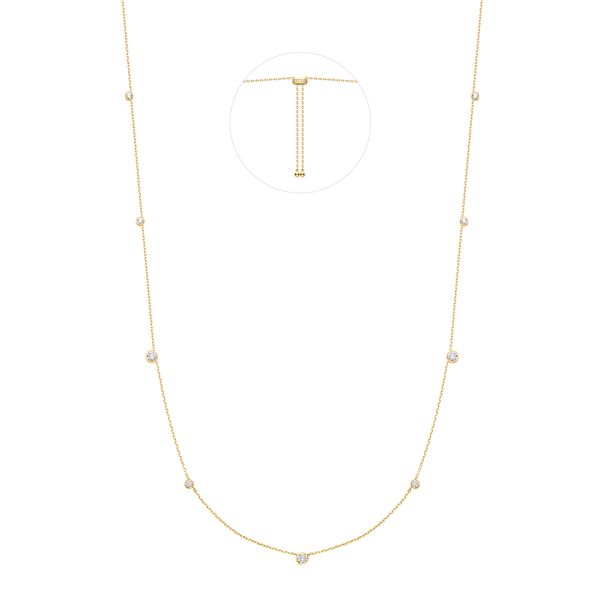 Ania Haie Gold Bezel Cubic Zirconia Station Necklace Image 3 Peter & Co. Jewelers Avon Lake, OH