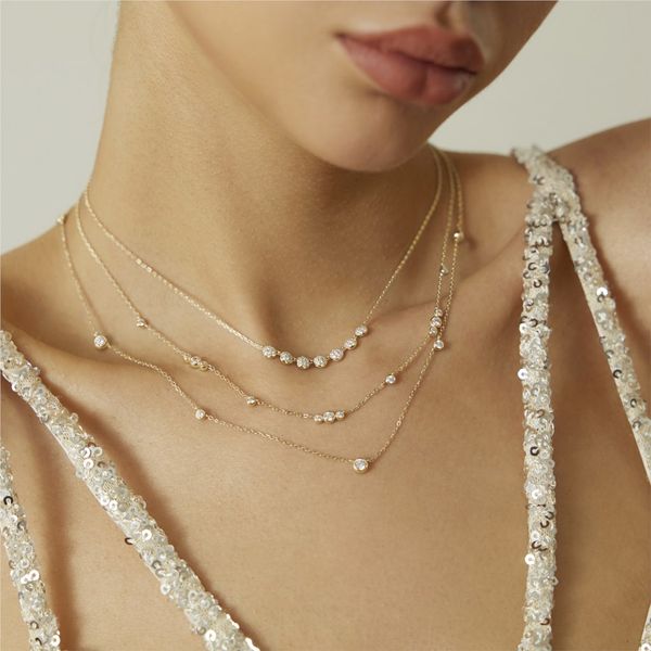 Ania Haie Gold Bezel Cubic Zirconia Station Necklace Image 4 Peter & Co. Jewelers Avon Lake, OH