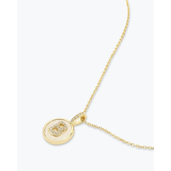 Melinda Maria Baby Love Letters Medallion Necklace 