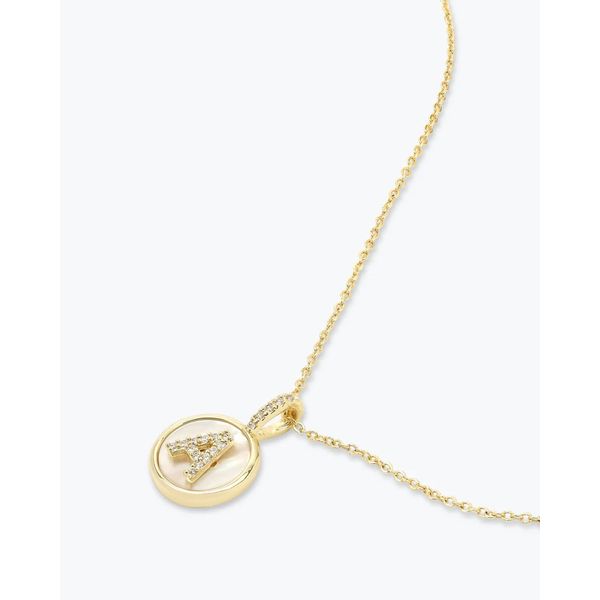 Melinda Maria Baby Love Letters Medallion Necklace 