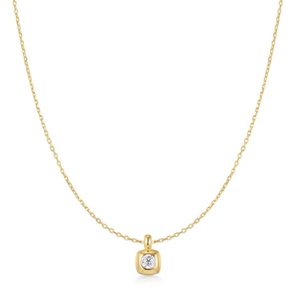 Ania Haie Gold Modern Bezel-Set Solitaire Necklace Peter & Co. Jewelers Avon Lake, OH