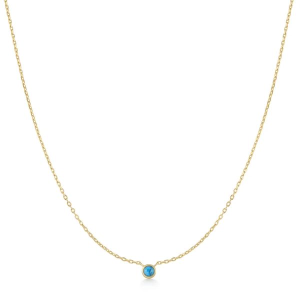 Ania Haie Gold Bezel-Set Lab-Created Turquoise Solitaire Necklace Peter & Co. Jewelers Avon Lake, OH