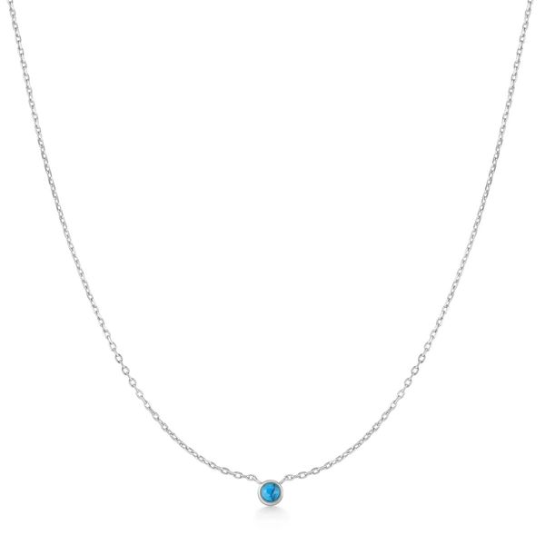 Ania Haie Silver Bezel-Set Lab-Created Turquoise Solitaire Necklace Peter & Co. Jewelers Avon Lake, OH