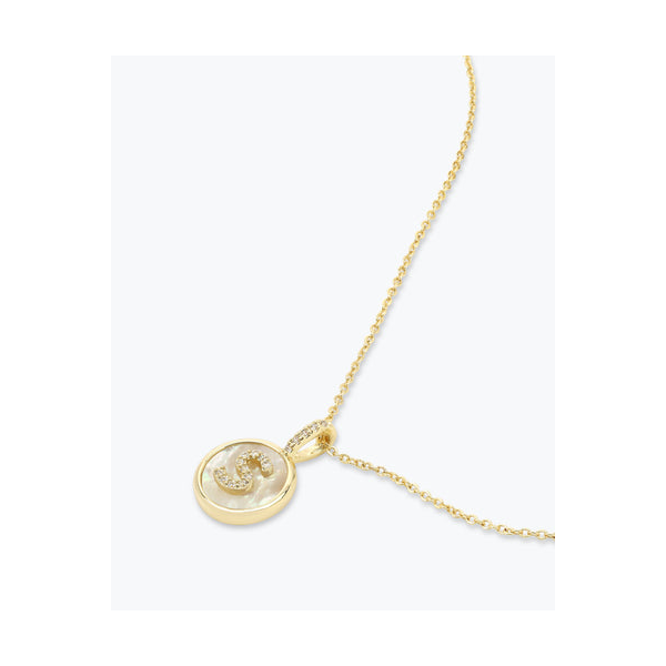 Melinda Maria Baby Love Letters Medallion Necklace 