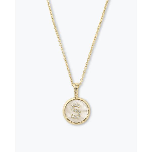 Melinda Maria Baby Love Letters Medallion Necklace 
