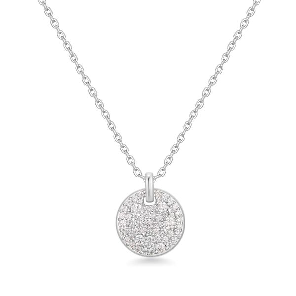 Ania Haie Silver Large Pavé Disc Necklace Peter & Co. Jewelers Avon Lake, OH
