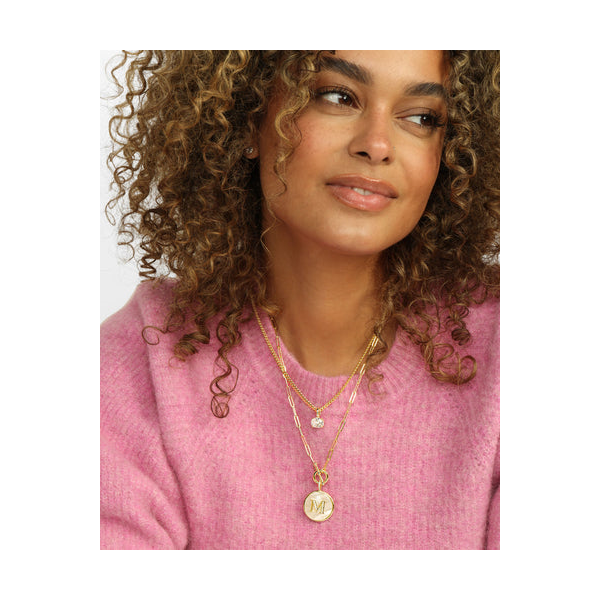 Melinda Maria Love Letters Medallion Necklace 