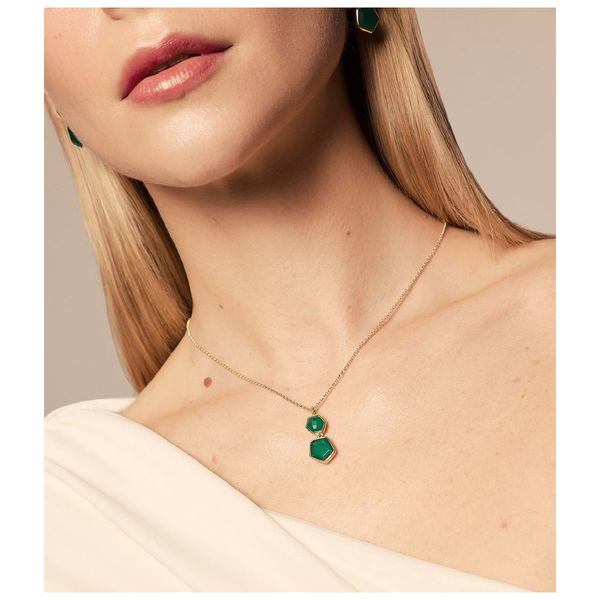 Jorge Revilla Green Onyx Geometric Necklace Image 2 Peter & Co. Jewelers Avon Lake, OH