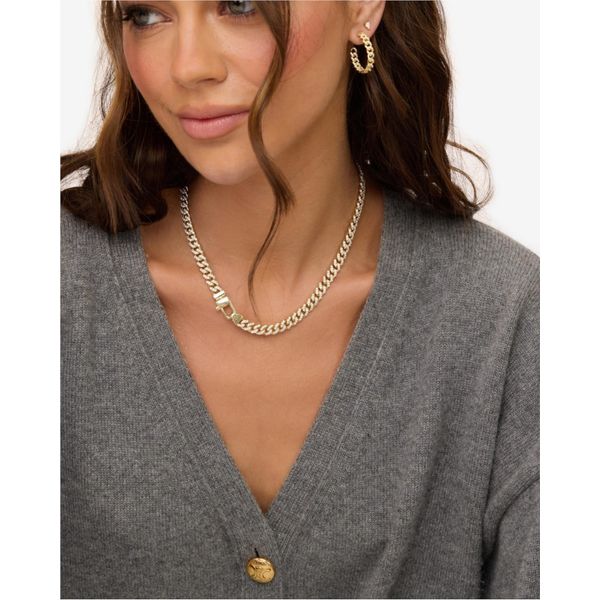 Melinda Maria Pavé Julian Cuban Chain Necklace 6.8mm Image 2 Peter & Co. Jewelers Avon Lake, OH