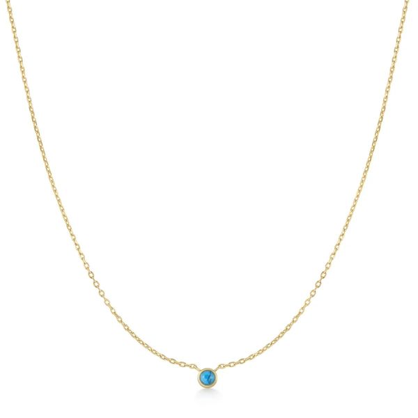 Ania Haie Gold Bezel-Set Lab-Created Turquoise Solitaire Necklace Peter & Co. Jewelers Avon Lake, OH