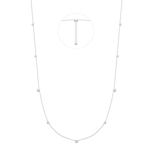 Ania Haie Silver Bezel Cubic Zirconia Station Necklace Image 3 Peter & Co. Jewelers Avon Lake, OH