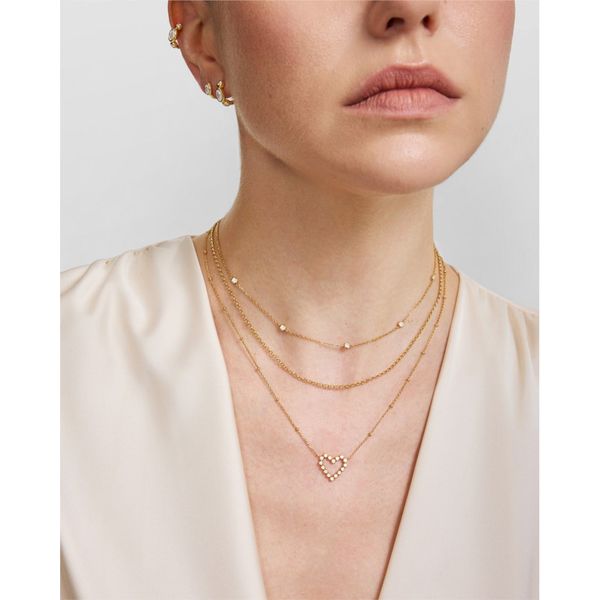 Ania Haie Gold Bezel-Set Round Open Heart Necklace Image 2 Peter & Co. Jewelers Avon Lake, OH