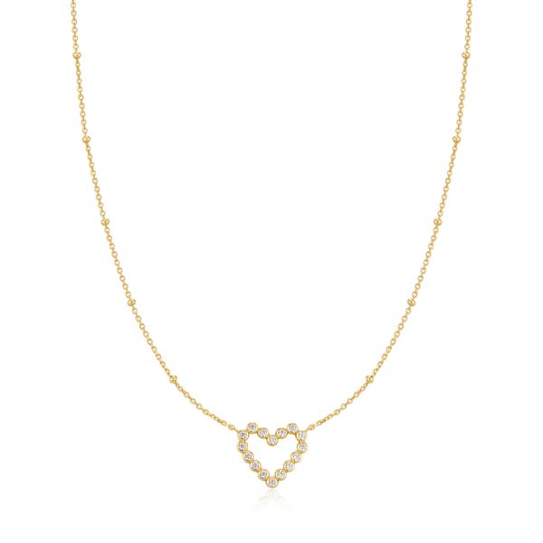 Ania Haie Gold Bezel-Set Round Open Heart Necklace Peter & Co. Jewelers Avon Lake, OH