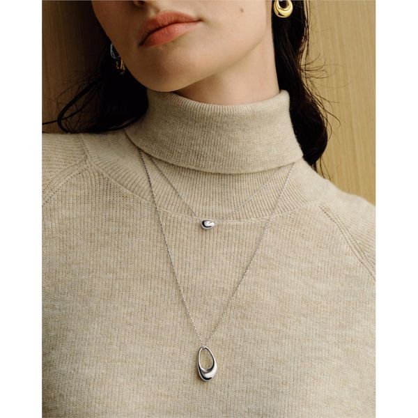 Ania Haie Silver Hollow Organic Pebble Necklace Image 2 Peter & Co. Jewelers Avon Lake, OH