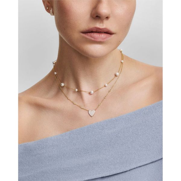 Ania Haie Gold Pavé Heart with Bezel Station Necklace Image 2 Peter & Co. Jewelers Avon Lake, OH