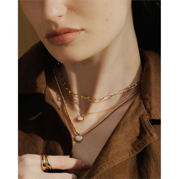 Ania Haie Gold Bezel Organic Pebble Beaded Necklace Image 2 Peter & Co. Jewelers Avon Lake, OH