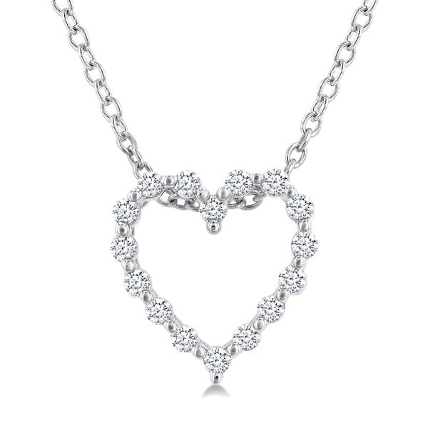 Silver Heart Shape Petite Diamond Pendant Peter & Co. Jewelers Avon Lake, OH