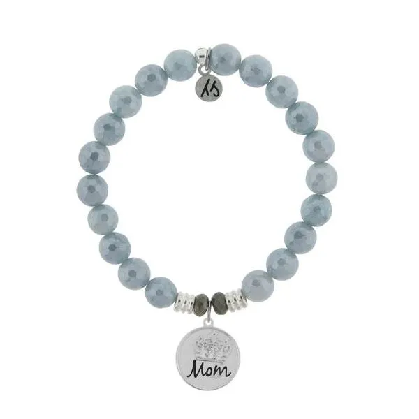 Mom Crown Blue Quartzite Bead Bracelet Peter & Co. Jewelers Avon Lake, OH