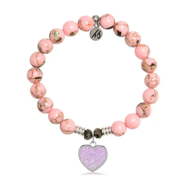 Pink Opal Heart Pink Shell Bead Bracelet Peter & Co. Jewelers Avon Lake, OH