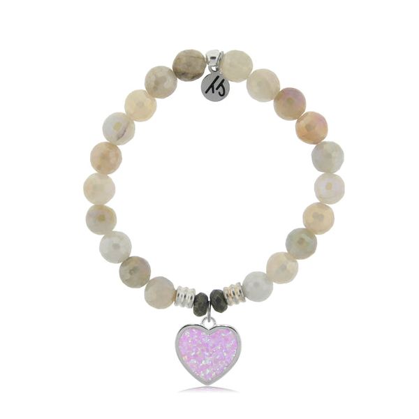 Pink Opal Heart Moonstone Bead Bracelet Peter & Co. Jewelers Avon Lake, OH