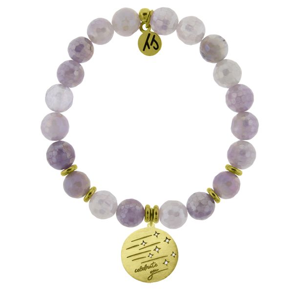 Gold Birthday Wishes Mauve Jade Bead Bracelet Peter & Co. Jewelers Avon Lake, OH