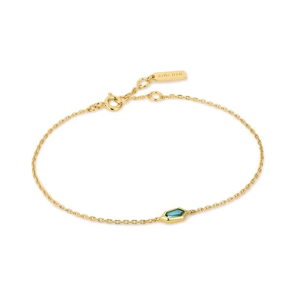 Ania Haie Teal Sparkle Emblem Chain Bracelet Peter & Co. Jewelers Avon Lake, OH