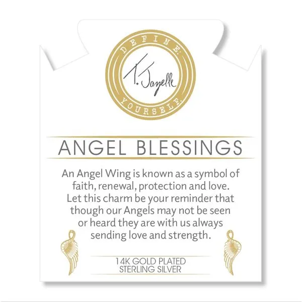 Gold Angel Blessings Caribbean Quartzite Bead Bracelet Image 2 Peter & Co. Jewelers Avon Lake, OH