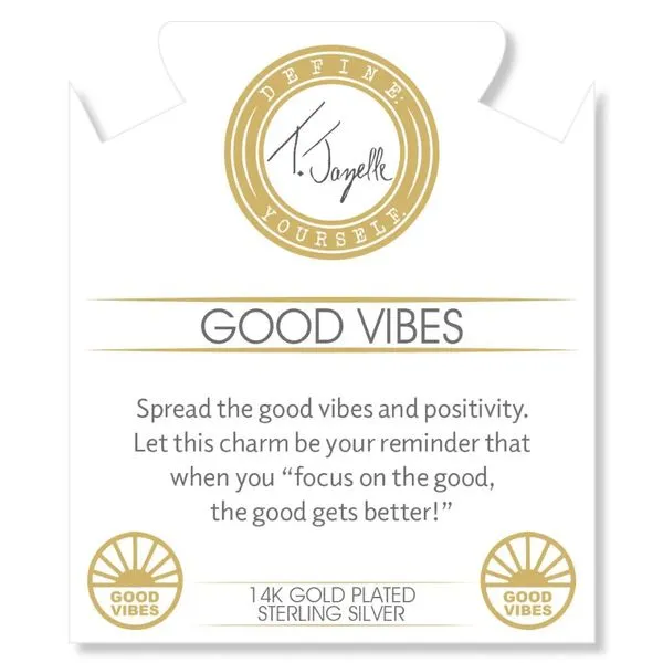 Gold Good Vibes Caribbean Quartzite Bead Bracelet Image 2 Peter & Co. Jewelers Avon Lake, OH