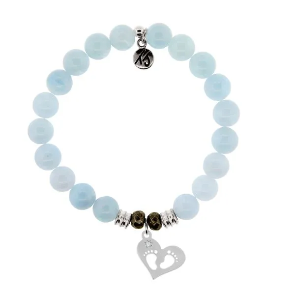 Baby Feet Blue Aquamarine Bead Bracelet Peter & Co. Jewelers Avon Lake, OH