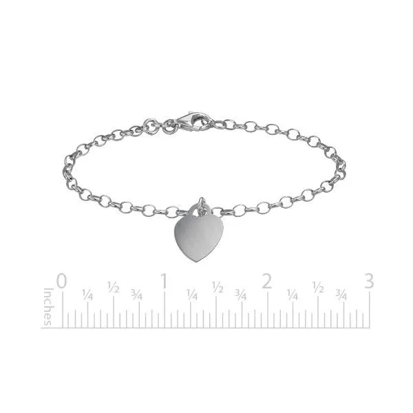 Engravable Heart Charm Bracelet Image 2 Peter & Co. Jewelers Avon Lake, OH