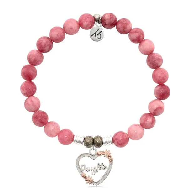 Heart Daughter Pink Jade Bead Bracelet Peter & Co. Jewelers Avon Lake, OH