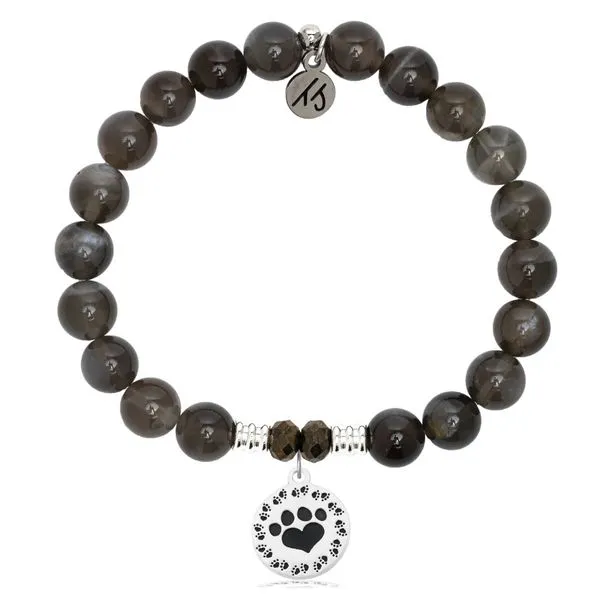 Paw Print Black Moonstone Bead Bracelet Peter & Co. Jewelers Avon Lake, OH
