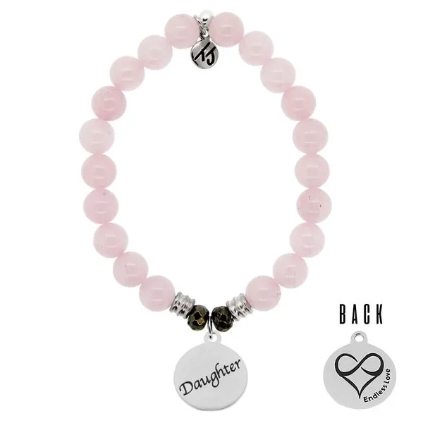 Daughter Charm Rose Quartz Bead Bracelet Peter & Co. Jewelers Avon Lake, OH