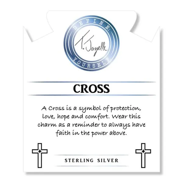 Cross CZ Sky Blue Jade Bead Bracelet Image 2 Peter & Co. Jewelers Avon Lake, OH