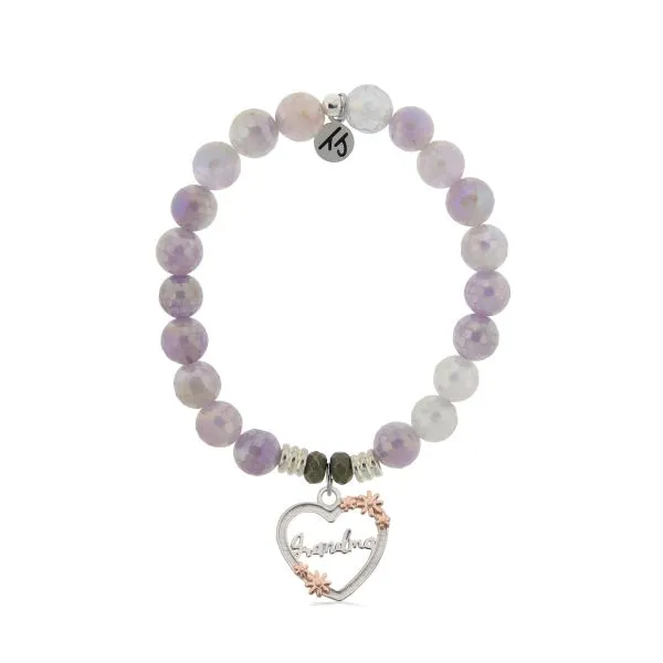 Heart Grandma Mauve Jade Bead Bracelet Peter & Co. Jewelers Avon Lake, OH