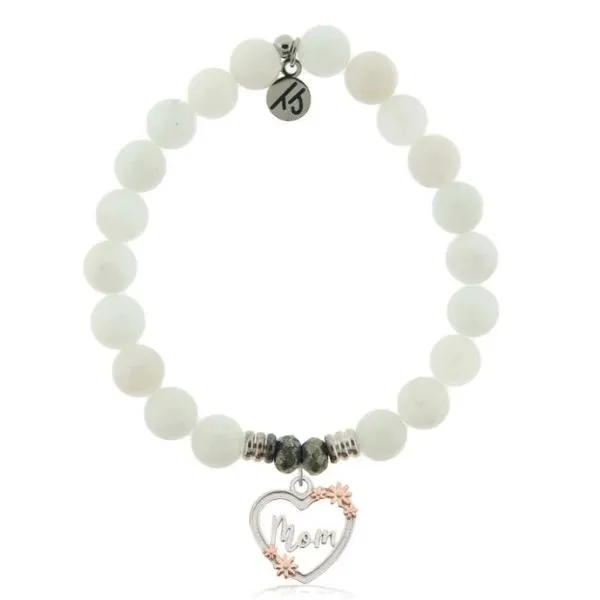 Heart Mom Moonstone Bead Bracelet Peter & Co. Jewelers Avon Lake, OH