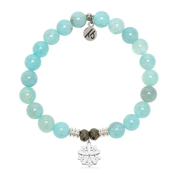 Thank You Flower Aqua Fire Agate Bead Bracelet Peter & Co. Jewelers Avon Lake, OH