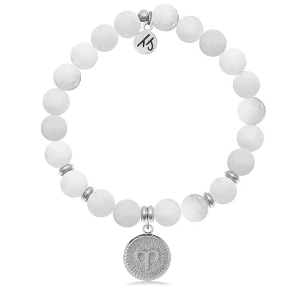 Zodiac Collection- Aries White Moonstone Bead Bracelet Peter & Co. Jewelers Avon Lake, OH