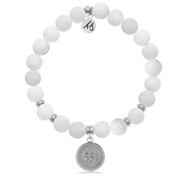 Zodiac Collection- Aquarius White Moonstone Bead Bracelet Peter & Co. Jewelers Avon Lake, OH