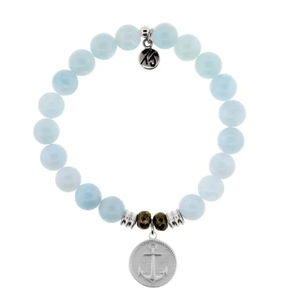 Anchor Blue Aquamarine Bead Bracelet Peter & Co. Jewelers Avon Lake, OH